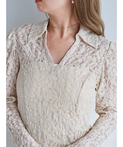 SNIDEL（スナイデル）の「カットレースワンピース（ワンピース・レディース・アイボリー/ブラック/ミント・0/1）」の10枚目の写真