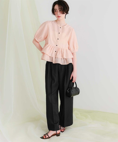 titivate（ティティベイト）の「リネンライクワイドパンツ（その他パンツ・レディース・ライトブラウン/サンドベージュ/ダークグレー/アイボリー/ブラック・L/M/S/SP）」の3枚目の写真