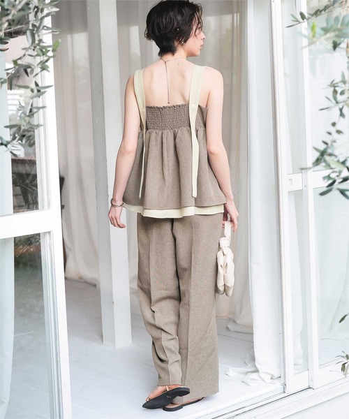 titivate（ティティベイト）の「リネンライクワイドパンツ（その他パンツ・レディース・ライトブラウン/サンドベージュ/ダークグレー/アイボリー/ブラック・L/M/S/SP）」の7枚目の写真