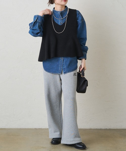 PUAL CE CIN（ピュアルセシン）の「片畦ニットビスチェ（ニット/セーター・レディース・グレー/ブラック/アイボリー・FREE）」の18枚目の写真