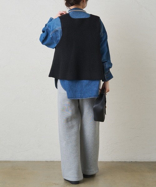 PUAL CE CIN（ピュアルセシン）の「片畦ニットビスチェ（ニット/セーター・レディース・グレー/ブラック/アイボリー・FREE）」の19枚目の写真