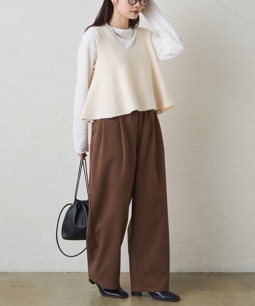 PUAL CE CIN（ピュアルセシン）の「片畦ニットビスチェ（ニット/セーター・レディース・グレー/ブラック/アイボリー・FREE）」の8枚目の写真