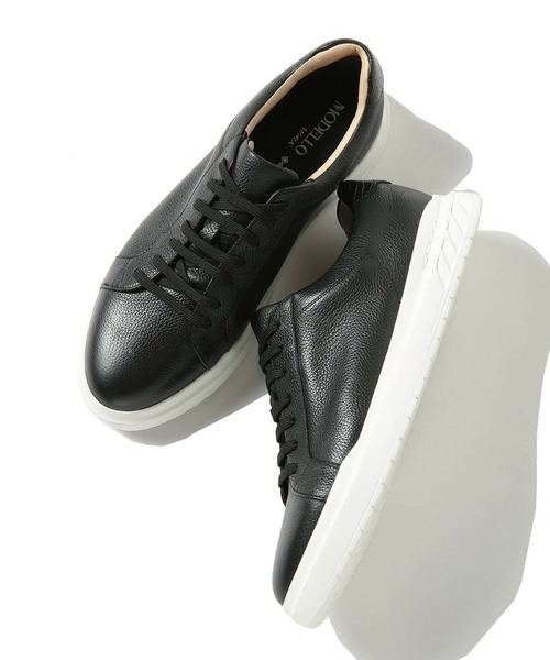 MEN'S BIGI（メンズビギ）の「【MODELLO/モデロ】GORETEX 別注 レザースニーカー＜防水・抗菌・抗ウイルス加工・抗カビ・防臭・消臭＞（スニーカー・メンズ・ホワイト/ブラック・01/02/03）」の2枚目の写真