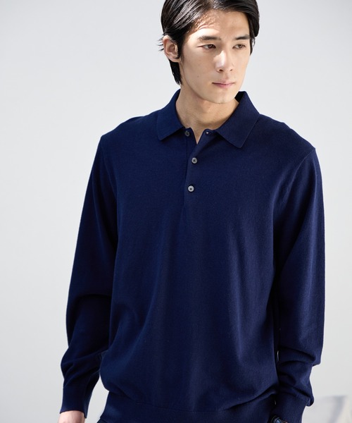 シルクブレンドニット/ニットポロシャツ/Salon de GW/638786