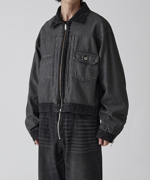 Lui's（ルイス）の「【Neucon】VINTAGE WASH REVERSIBLE DENIM JACKET / ヴィンテージウォッシュリバーシブルデニムジャケット / セットアップ対応（デニムジャケット・メンズ・ブラック/インディゴブルー・1/2）」の9枚目の写真