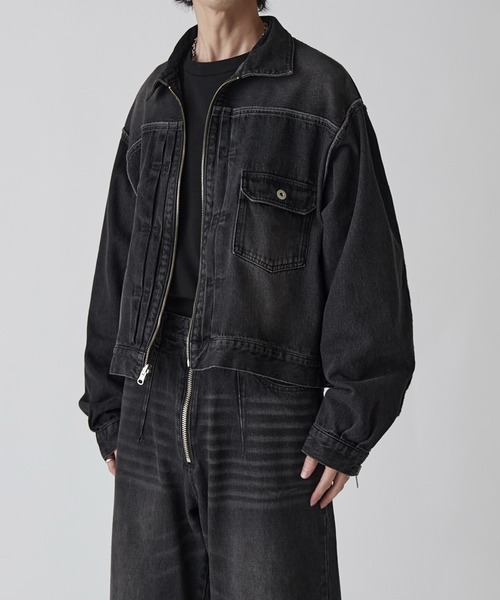 Lui's（ルイス）の「【Neucon】VINTAGE WASH REVERSIBLE DENIM JACKET / ヴィンテージウォッシュリバーシブルデニムジャケット / セットアップ対応（デニムジャケット・メンズ・ブラック/インディゴブルー・1/2）」の3枚目の写真