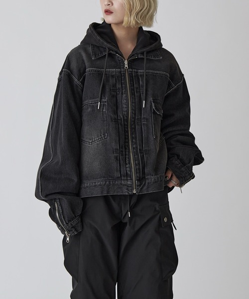 Lui's（ルイス）の「【Neucon】VINTAGE WASH REVERSIBLE DENIM JACKET / ヴィンテージウォッシュリバーシブルデニムジャケット / セットアップ対応（デニムジャケット・メンズ・ブラック/インディゴブルー・1/2）」の12枚目の写真