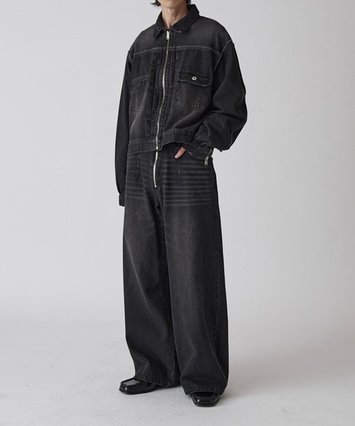 Lui's（ルイス）の「【Neucon】VINTAGE WASH REVERSIBLE DENIM JACKET / ヴィンテージウォッシュリバーシブルデニムジャケット / セットアップ対応（デニムジャケット・メンズ・ブラック/インディゴブルー・1/2）」の7枚目の写真