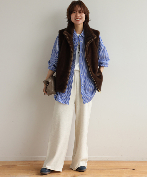 JOURNAL STANDARD relume(ジャーナルスタンダード レリューム)の「《一部WEB限定追加15 / 新色》ワイドスウェットパンツ(スウェットパンツ・レディース・ネイビー/グレー/ブラウン/オートミール・FREE)」の12枚目の写真