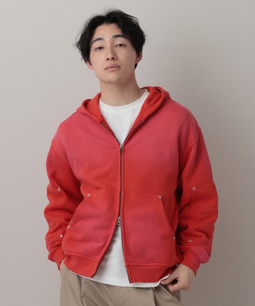 RAGEBLUE（レイジブルー）の「Vintage Short Zip Parker/ヴィンテージ加工ショートジップパーカー（パーカー・メンズ・ライトブルー/アッシュグレー/ダークグレー/ピンク系その他・MEDIUM/LARGE）」の4枚目の写真
