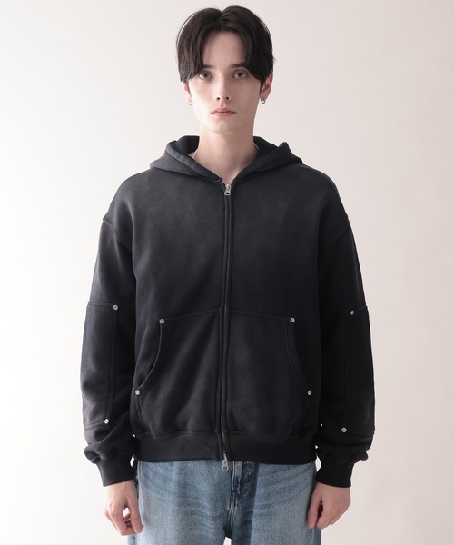 セール】Vintage Short Zip Parker/ヴィンテージ加工ショートジップ