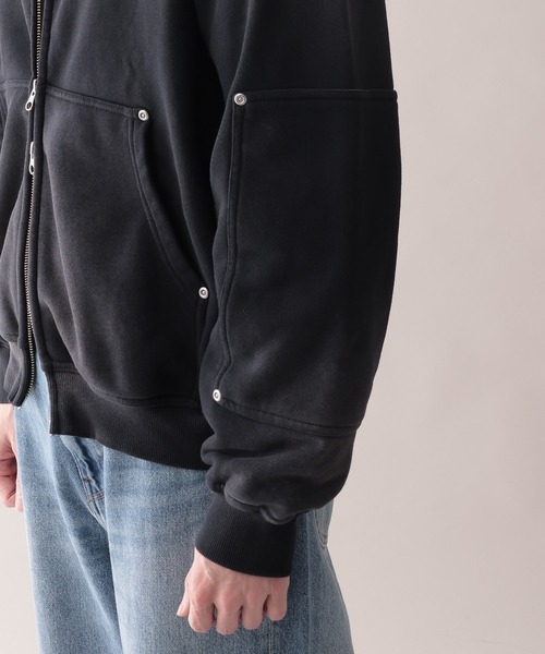 RAGEBLUE（レイジブルー）の「Vintage Short Zip Parker/ヴィンテージ加工ショートジップパーカー（パーカー・メンズ・ライトブルー/アッシュグレー/ダークグレー/ピンク系その他・MEDIUM/LARGE）」の6枚目の写真