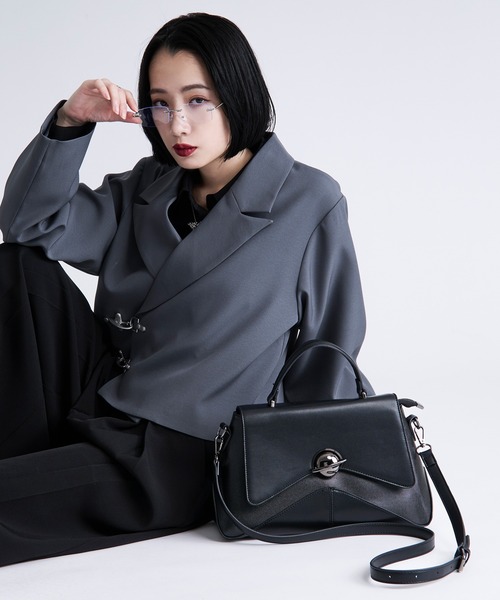 Ellno Loset（エルノロゼット）の「アークフラップショルダーバッグ（ショルダーバッグ・メンズ・ブラック・FREE）」の14枚目の写真