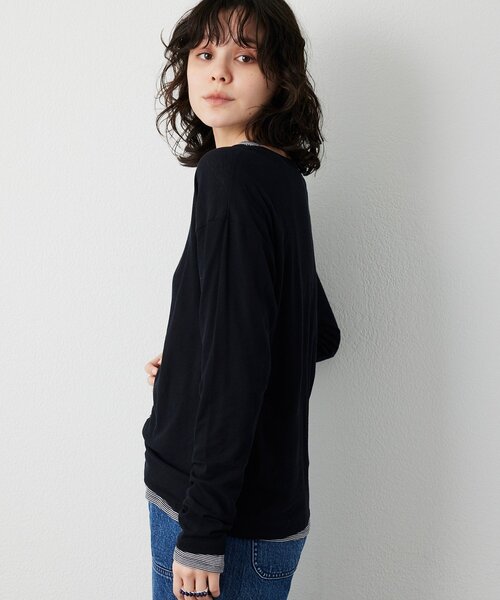 THE PAUSE(ザ ポーズ)の「【THE PAUSE】シアーフライスロンTEE(Tシャツ/カットソー・レディース・ライトグレー/ホワイト/ブルー/ブラック系その他2/ブラック・FREE)」の8枚目の写真