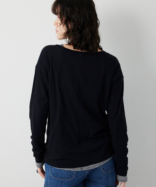 THE PAUSE(ザ ポーズ)の「【THE PAUSE】シアーフライスロンTEE(Tシャツ/カットソー・レディース・ライトグレー/ホワイト/ブルー/ブラック系その他2/ブラック・FREE)」の9枚目の写真