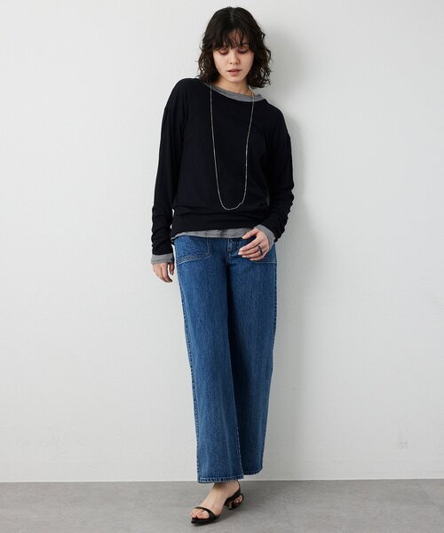 THE PAUSE(ザ ポーズ)の「【THE PAUSE】シアーフライスロンTEE(Tシャツ/カットソー・レディース・ライトグレー/ホワイト/ブルー/ブラック系その他2/ブラック・FREE)」の6枚目の写真