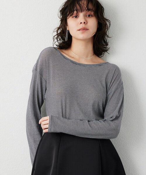 THE PAUSE(ザ ポーズ)の「【THE PAUSE】シアーフライスロンTEE(Tシャツ/カットソー・レディース・ライトグレー/ホワイト/ブルー/ブラック系その他2/ブラック・FREE)」の14枚目の写真