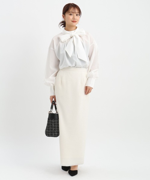 Andemiu(アンデミュウ)の「【セレモニー】ボウタイブラウス636694(シャツ/ブラウス・レディース・ブラック/オフホワイト/ブルー・FREE)」の16枚目の写真