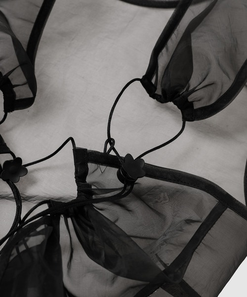 CECILIE BAHNSEN(セシリー バンセン)の「OVERLAY DRESS WITH FITTED BODY(ドレス・レディース・ブラック・8/6)」の7枚目の写真