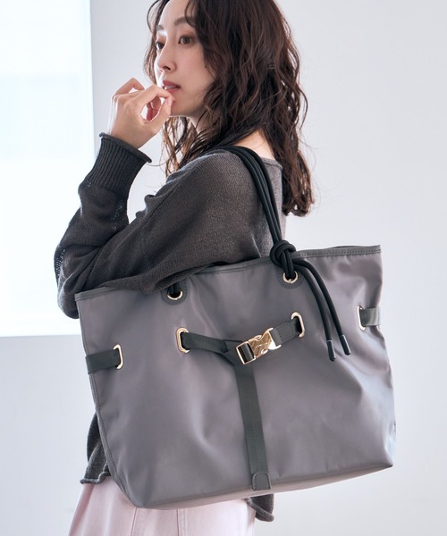 Elura（エルーラ）の「ハンドルロープトート/632907（トートバッグ・レディース・オフホワイト/ブラック/グレー・FREE）」の3枚目の写真