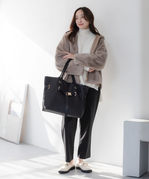 Elura（エルーラ）の「ハンドルロープトート/632907（トートバッグ・レディース・オフホワイト/ブラック/グレー・FREE）」の12枚目の写真