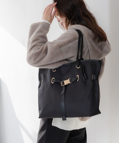 Elura（エルーラ）の「ハンドルロープトート/632907（トートバッグ・レディース・オフホワイト/ブラック/グレー・FREE）」の13枚目の写真