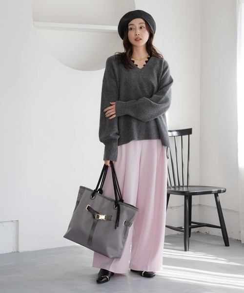 Elura（エルーラ）の「ハンドルロープトート/632907（トートバッグ・レディース・オフホワイト/ブラック/グレー・FREE）」の14枚目の写真