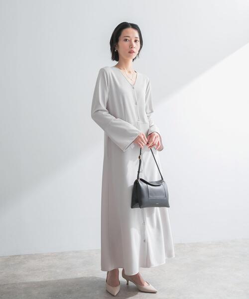 URBAN RESEARCH ROSSO WOMEN(アーバンリサーチ ロッソ)の「ストレッチジョーゼットワンピース(ワンピース・レディース・グレー系その他/ネイビー・FREE)」の7枚目の写真