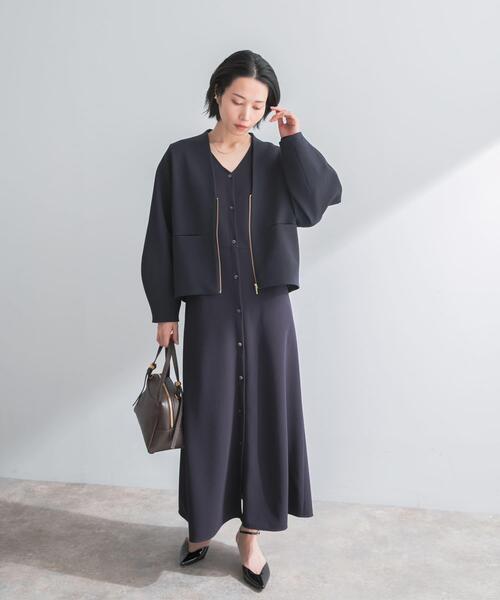 URBAN RESEARCH ROSSO WOMEN(アーバンリサーチ ロッソ)の「ストレッチジョーゼットワンピース(ワンピース・レディース・グレー系その他/ネイビー・FREE)」の13枚目の写真