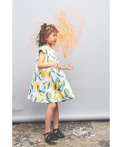 maarook（マルーク）の「トロピカルフルーツPT天竺ティアードワンピース（ワンピース・キッズ・イエロー・130cm/120cm/110cm/100cm）」の2枚目の写真
