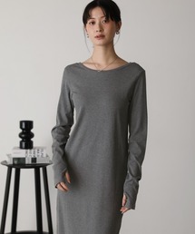 shetila（シェティラ）の「フィンガーホールロング丈バックオープンカットソーワンピース（ワンピース）」