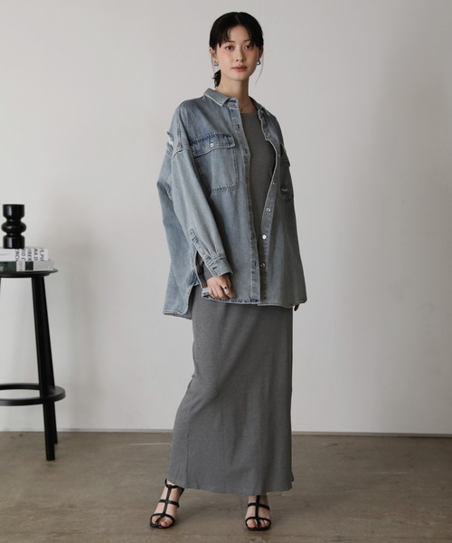 shetila(シェティラ)の「フィンガーホールロング丈バックオープンカットソーワンピース(ワンピース・レディース・グレー/イエロー/チャコール・M)」の12枚目の写真