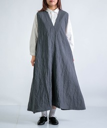 Honnete（オネット）の「[Honnete] Sleeveless V Wide Dress（ジャンパースカート）」