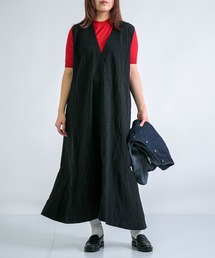 Honnete（オネット）の「[Honnete] Sleeveless V Wide Dress（ジャンパースカート）」