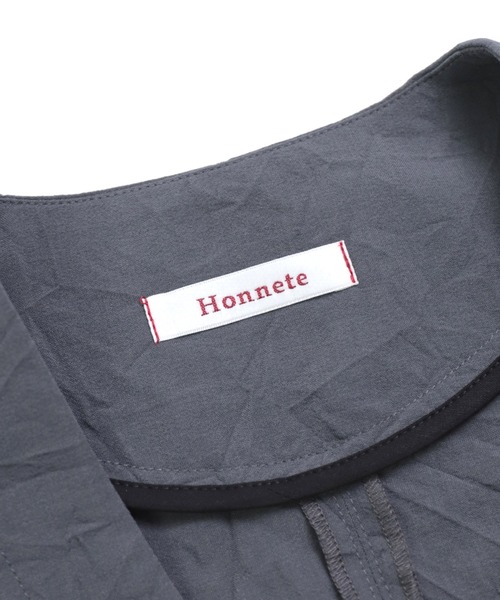 Honnete サージスリーブレスVワイドドレス　Vネックワンピース　グレー Honnete] Sleeveless V Wide Dress | Domingo（ドミンゴ）公式