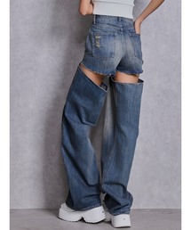 GYDA | ハイウエストSymmetry GYDA 2WAYラインプリーツデニムパンツ(デニムパンツ)