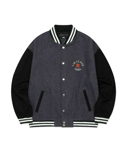 LMCの「DENIM VARSITY JACKET black(スタジャン・レディース・その他・S/M/L)」の1枚目の写真