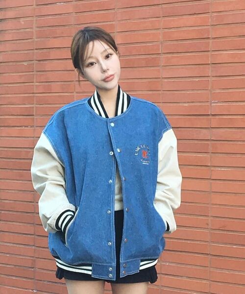 LMCの「DENIM VARSITY JACKET black(スタジャン・レディース・その他・S/M/L)」の9枚目の写真