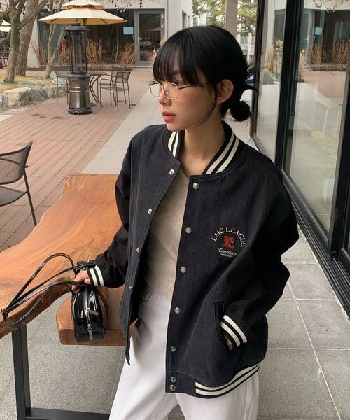 LMCの「DENIM VARSITY JACKET black(スタジャン・レディース・その他・S/M/L)」の10枚目の写真