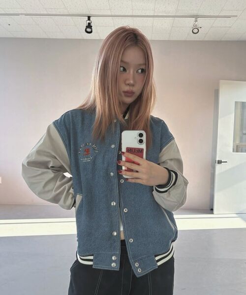 LMCの「DENIM VARSITY JACKET black(スタジャン・レディース・その他・S/M/L)」の3枚目の写真