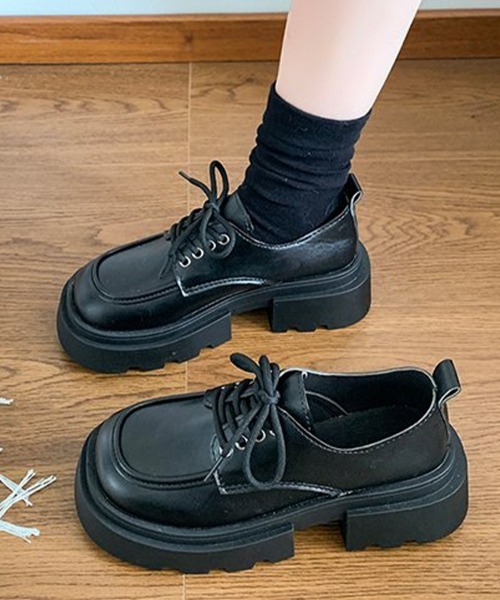 Miniministore(ミニミニストア)の「厚底ローファー レースアップシューズ(ローファー・レディース・ブラウン/ブラック・25.0cm/22.5cm/23.0cm/23.5cm/24.0cm/24.5cm)」の3枚目の写真