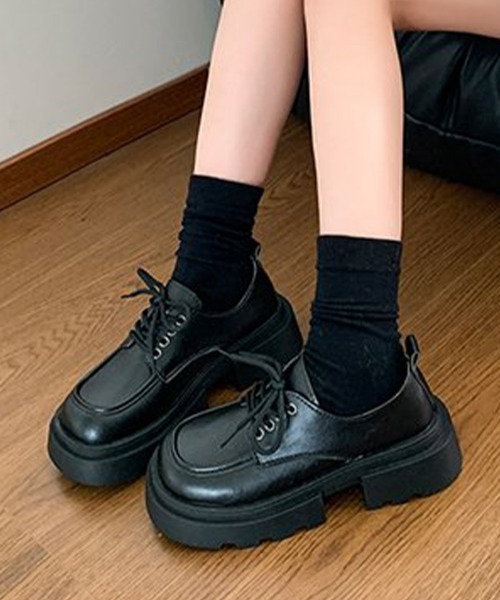 Miniministore(ミニミニストア)の「厚底ローファー レースアップシューズ(ローファー・レディース・ブラウン/ブラック・25.0cm/22.5cm/23.0cm/23.5cm/24.0cm/24.5cm)」の4枚目の写真