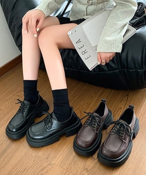 Miniministore(ミニミニストア)の「厚底ローファー レースアップシューズ(ローファー・レディース・ブラウン/ブラック・25.0cm/22.5cm/23.0cm/23.5cm/24.0cm/24.5cm)」の8枚目の写真