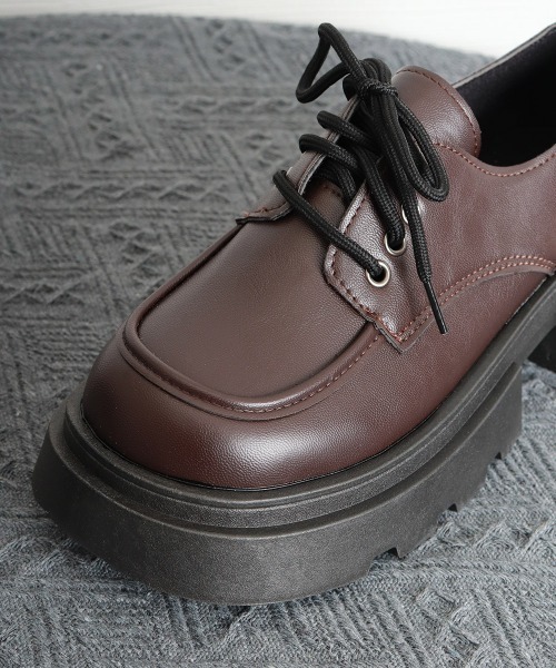 Miniministore(ミニミニストア)の「厚底ローファー レースアップシューズ(ローファー・レディース・ブラウン/ブラック・25.0cm/22.5cm/23.0cm/23.5cm/24.0cm/24.5cm)」の14枚目の写真