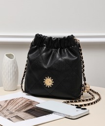 EVRIS | 【EVRIS/エヴリス】SUNNY　キルティング＆長さ調整チェーンショルダー付　巾着バッグ(ショルダーバッグ)