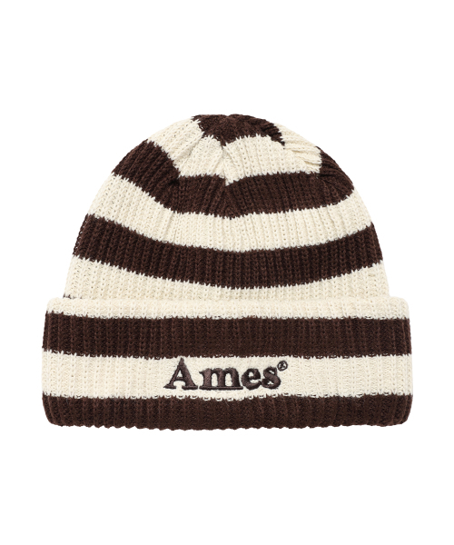 AMESWORLDWIDE（アメスワールドワイド）の「STRIPE KNIT BEANIE BROWN（ニットキャップ/ビーニー・レディース・その他・FREE）」の3枚目の写真