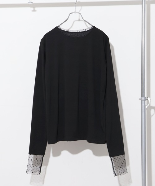 CORPUS TOKYO（コーパス トーキョー）の「シアードットスリーブレイヤードトップス（Tシャツ/カットソー・レディース・ブラック/ホワイト・M）」の20枚目の写真