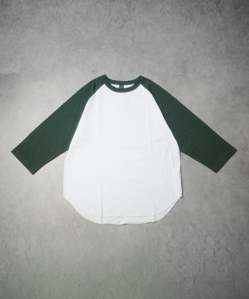 ARCHIVER(アーカイバ)の「【69】ミドルウエイト天竺 ラグラン8分袖Tシャツ(Tシャツ/カットソー・レディース・ホワイト×ネイビー/ブラック×ホワイト/ホワイト×ブルー/ホワイト×グリーン/ホワイト×ブラック・LARGE/MEDIUM)」の1枚目の写真