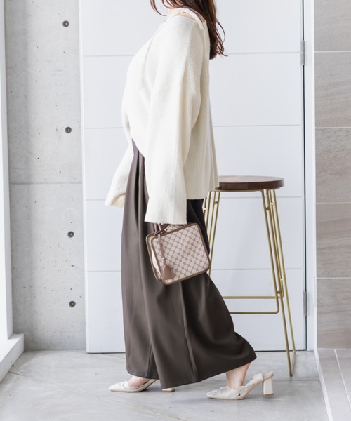 CLETTE(クレット)の「CLETTEオリジナルタックデザインワイドパンツ(その他パンツ・レディース・ブラウン/ブラック/ライトベージュ/グレー・LL/4L/3L)」の15枚目の写真