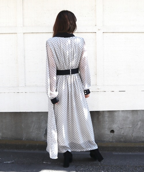 CECIL McBEE（セシルマクビー）の「バイアス柄クレリックシャツワンピース（ワンピース・レディース・ミント/モカ/ベージュ・MEDIUM）」の6枚目の写真